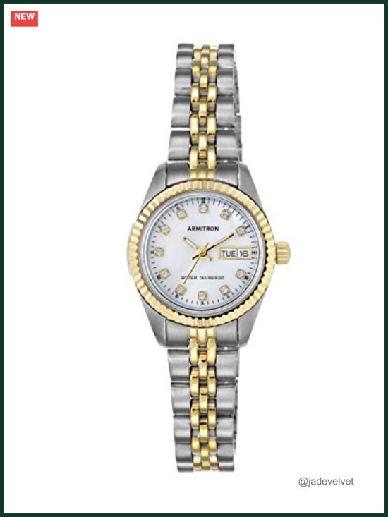 Women\'s Stainless Steel Crystal Accent Bracelet Watch with Mother-of-Pearl Dial